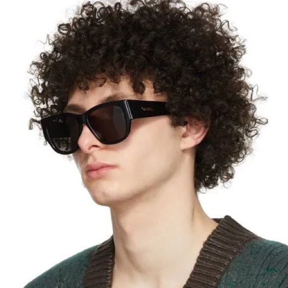 NEW BOTTEGA VENETA SUNGLASSES BOTTEGA VENETA BV1026S 001 BLACK GREY EYEWEAR - Picture 4 of 5